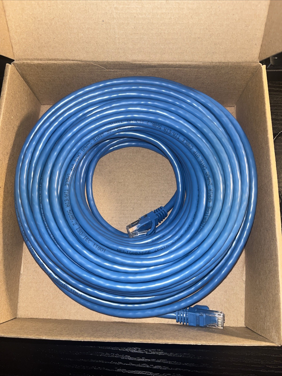 Lot of 2 Mediabridge Ethernet Networking Cable (100 Ft) Cat6 31-399-100X Blue