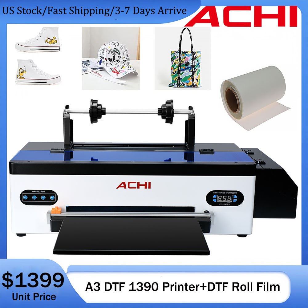 US A3 DTF Printer Roll Design Flatbed Heat Transfer R1390 Nozzle Direct to Film