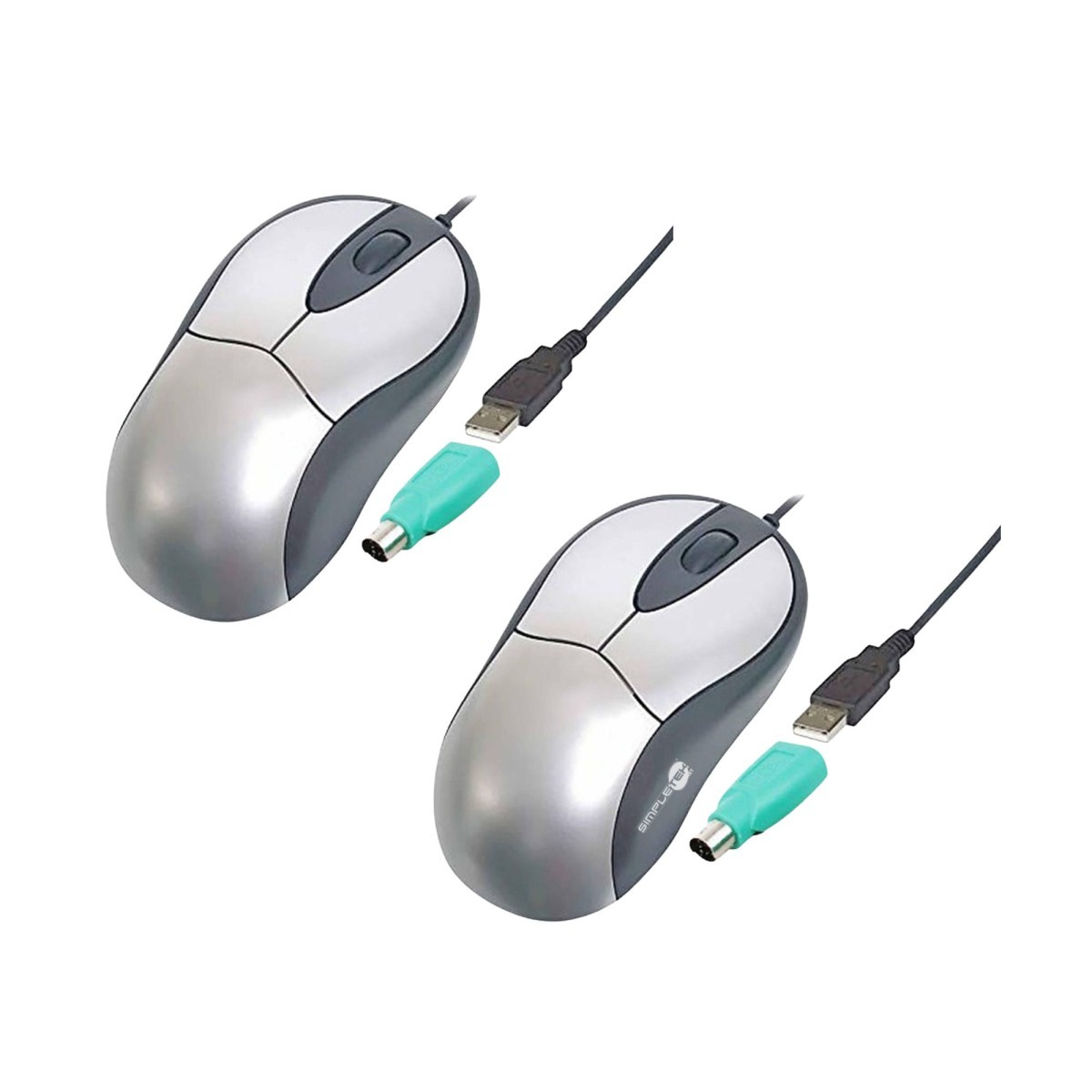 2x Optical Mouse Usb Ps/2 Combo Digitus 800dpi Ergonomic High Precision