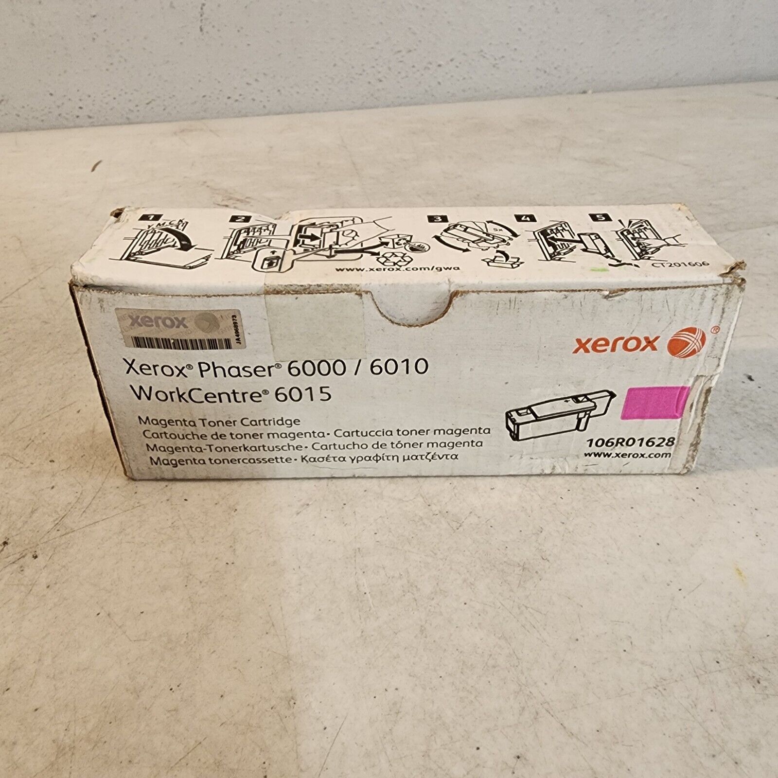 Xerox 106R01628 Ph 6000/10/15 Magenta Toner Genuine New OEM Sealed Box