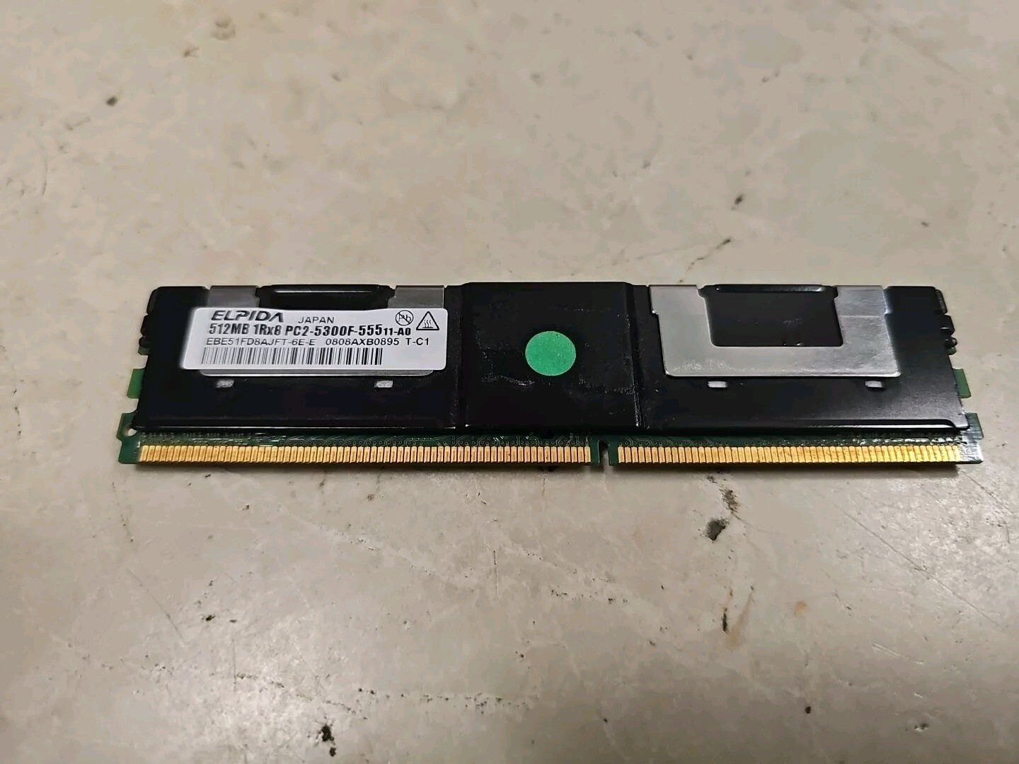 ELPIDA 512MB 2RX8 PC2-5300F ECC DDR2-667 Memory Modules EBE51FD8AJFT-6E-E