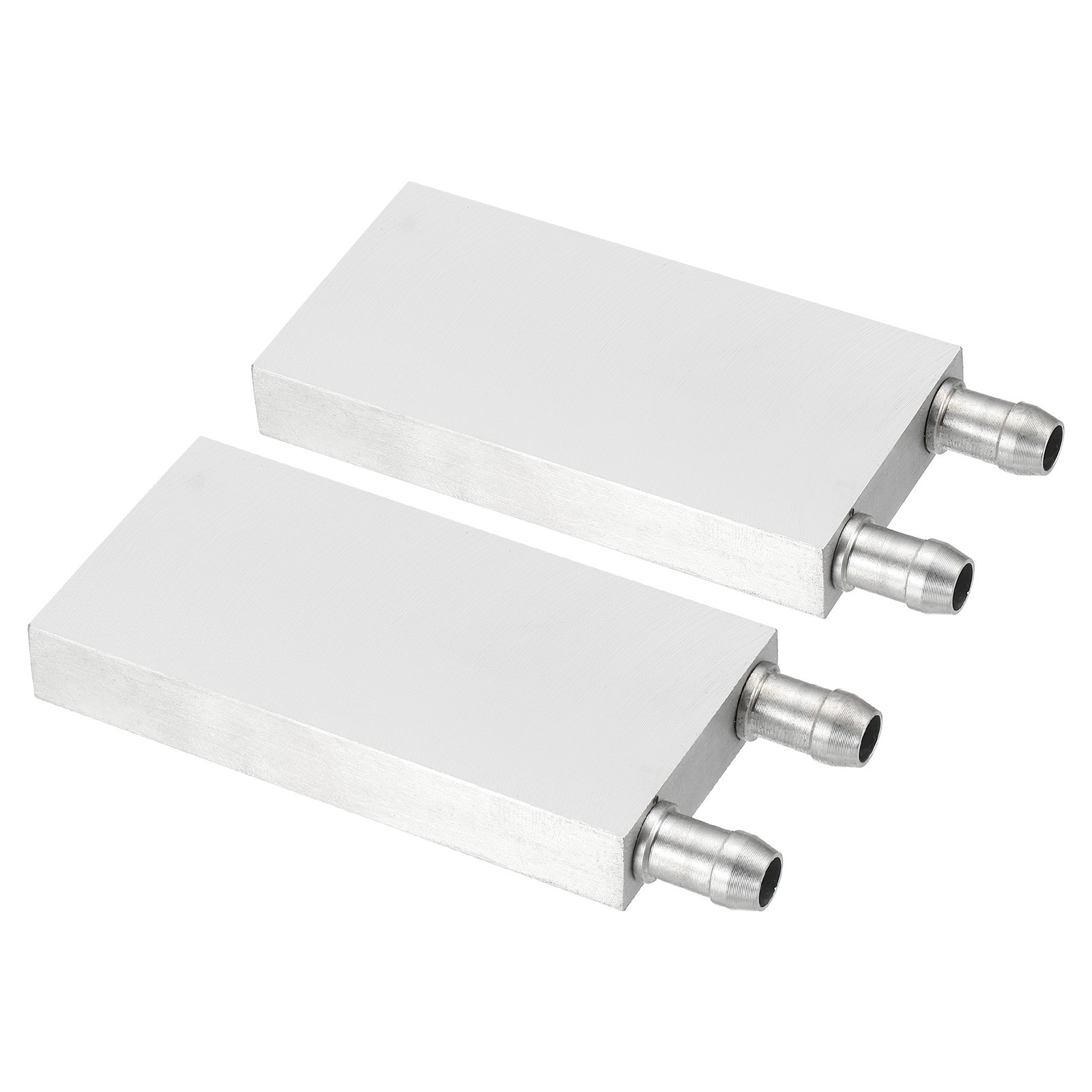 2Pcs, Aluminum Water Cooling Block 40x80x12mm Liquid Cooler Heat Sink Silver