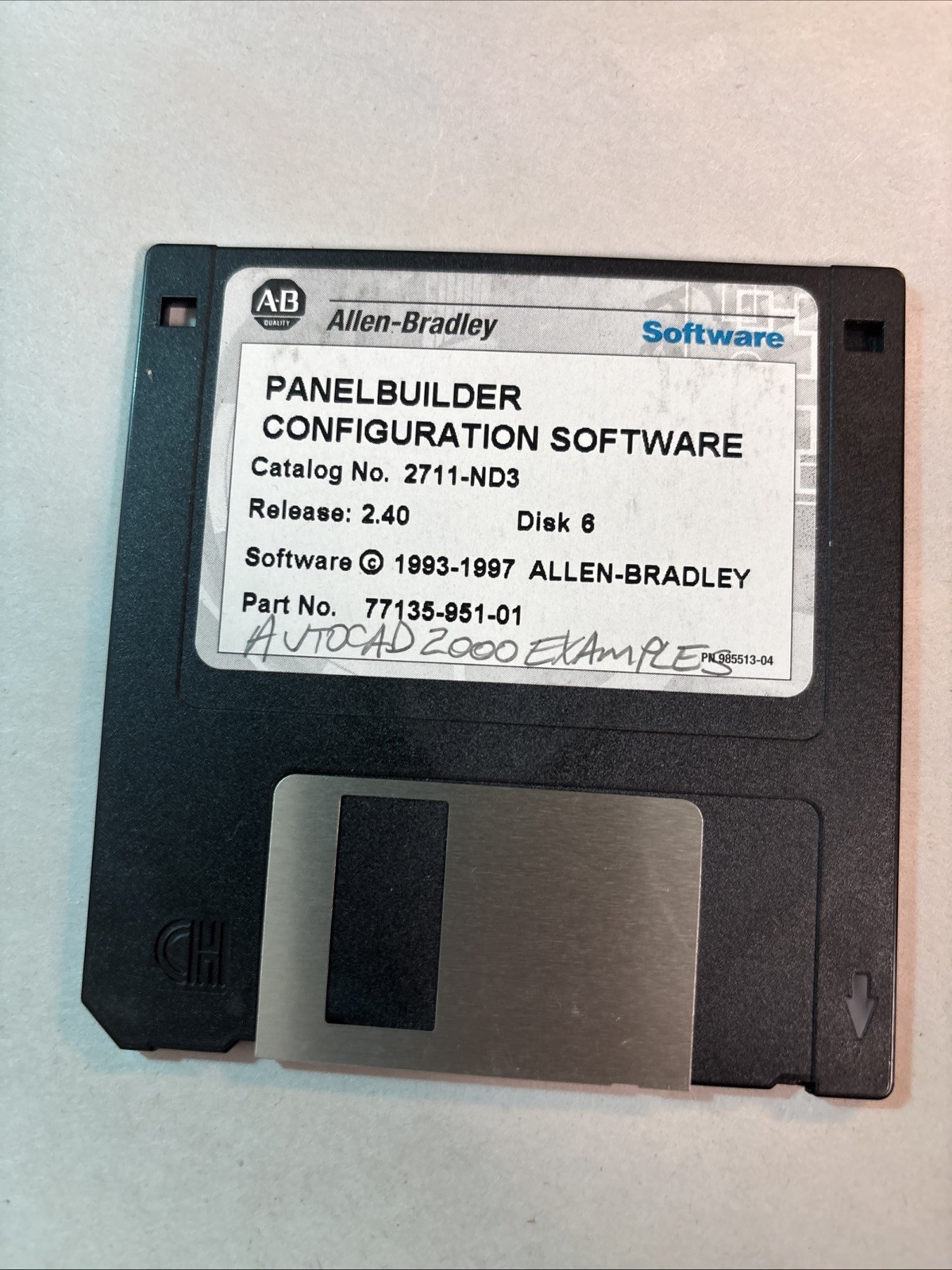 Allen Bradley Panelbuilding Vintage Floppy Disk @CPU230