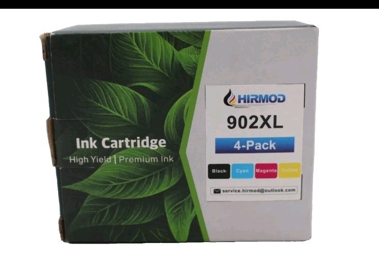 902XL High Yield Premium Ink Cartridges 4 Pack B, C, M, Y For HP Printers NIB