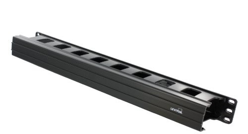 Leviton Horizontal Cable Management Duct 1RU Front Black 19 Inch Rack Mount