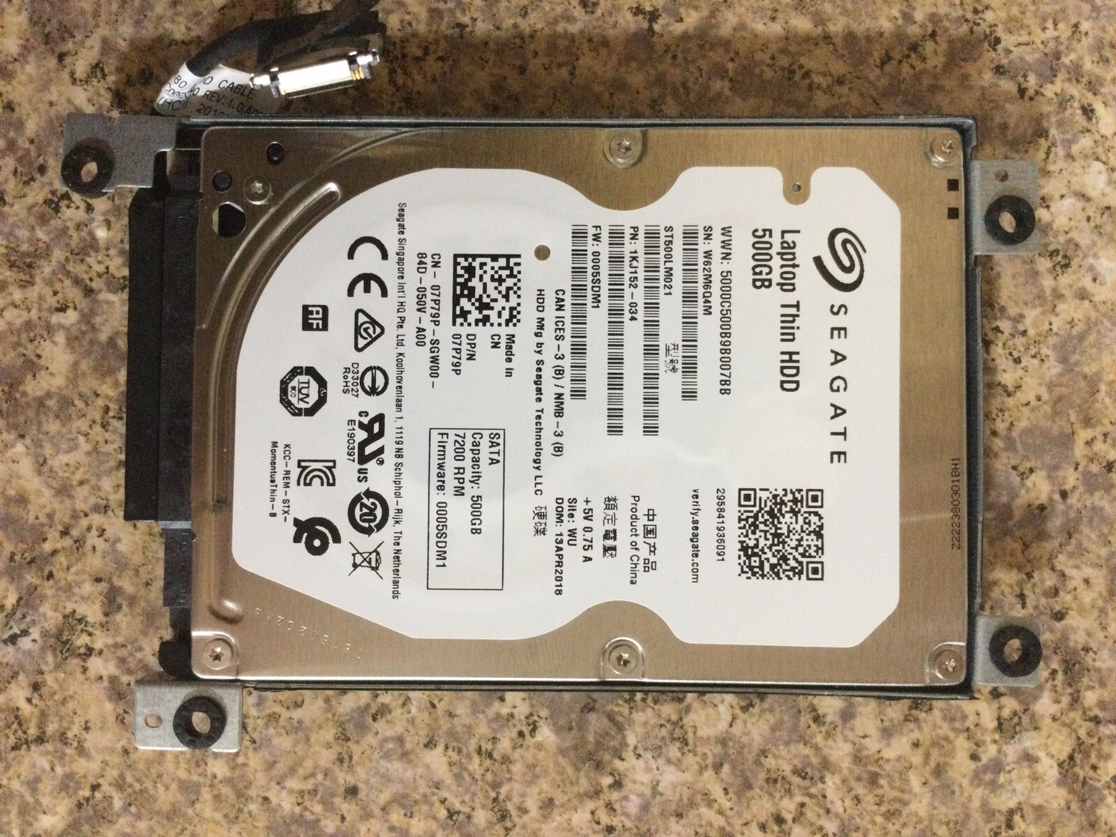 Seagate ST500LM021 1KJ152-034 FW:0005SDM1 WU 500gb 2.5" Sata HDD