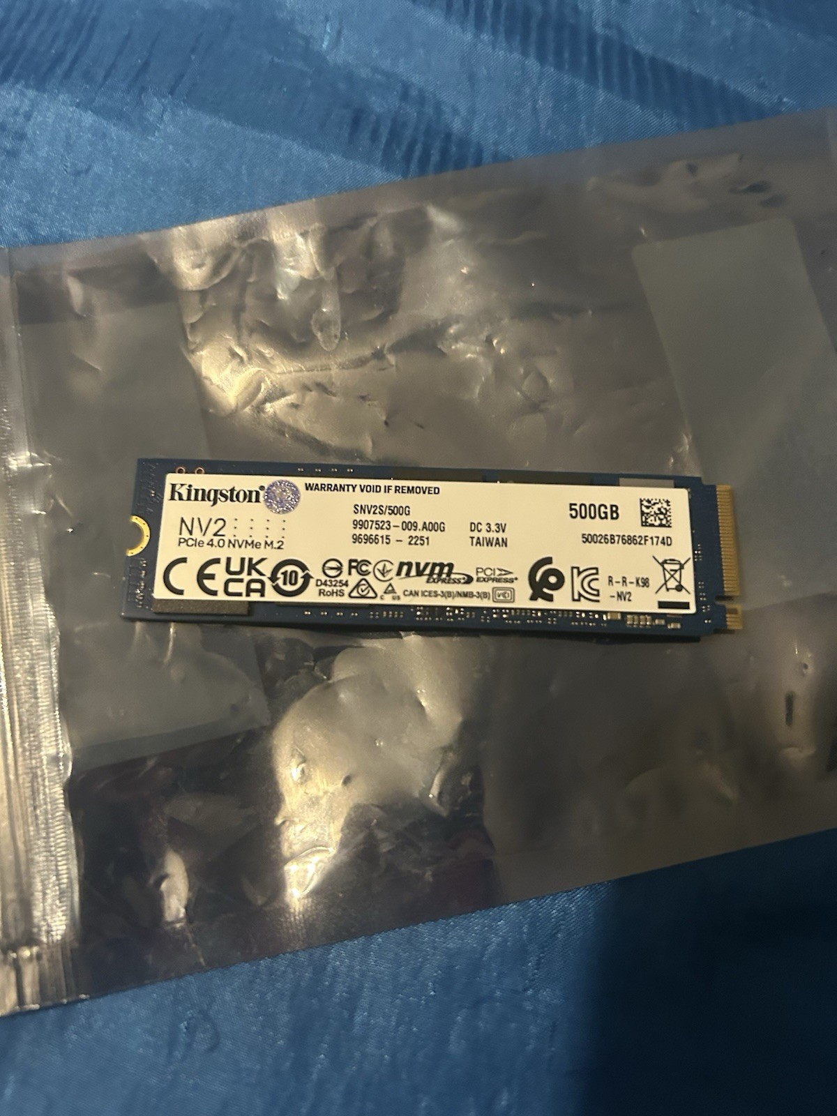 Kingston NV2 NVME M.2 500GB SSD (SNV2S/500G) (Read Description)