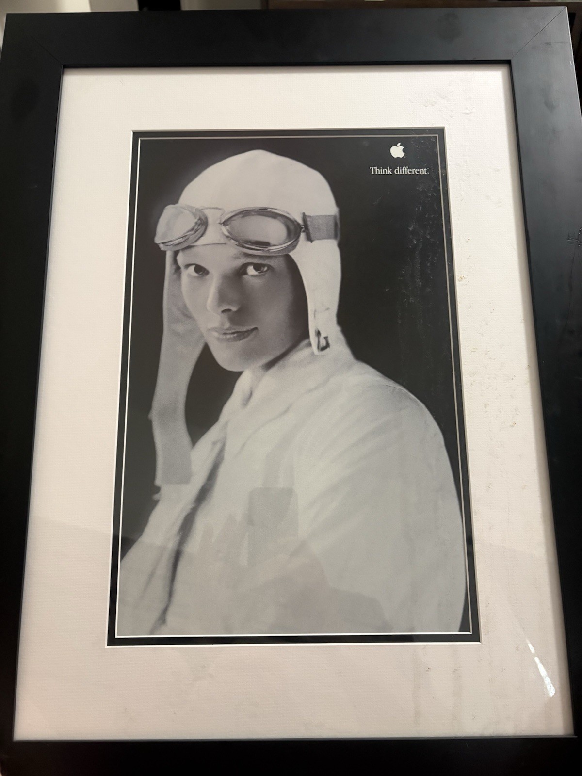 Apple Think Different Amelia Earhart 11x17 Educator Poster Framed Vintage 2000
