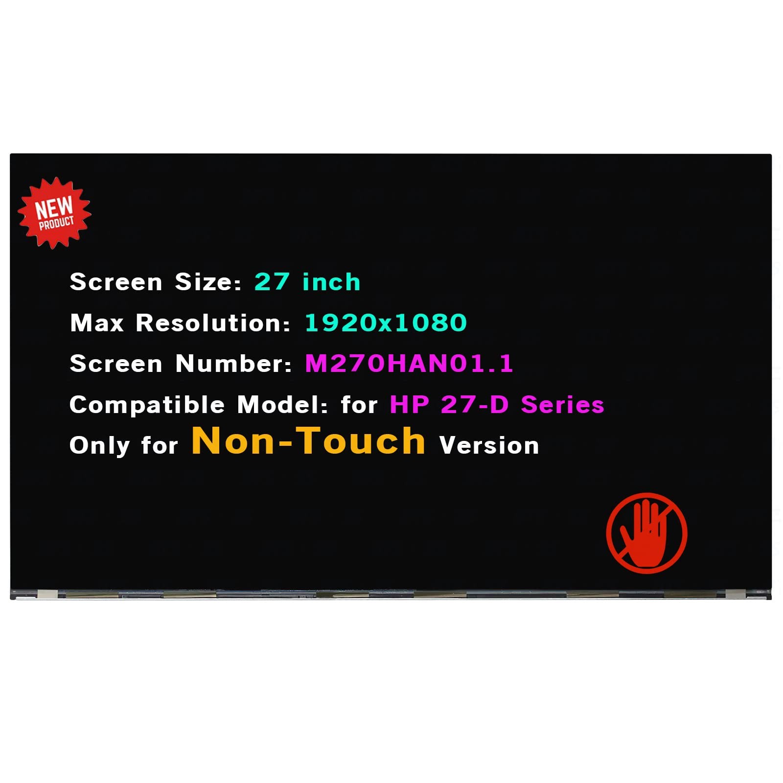 For HP M270HAN01.1 27-C 27-cb0156m LCD Screen Display FHD Non-Touch 23.8" New