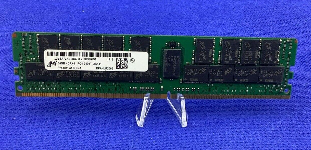 MTA72ASS8G72LZ-2G3B2 MICRON 64GB 4DRX4 PC4-19200 DDR4-2400 ECC SERVER RAM