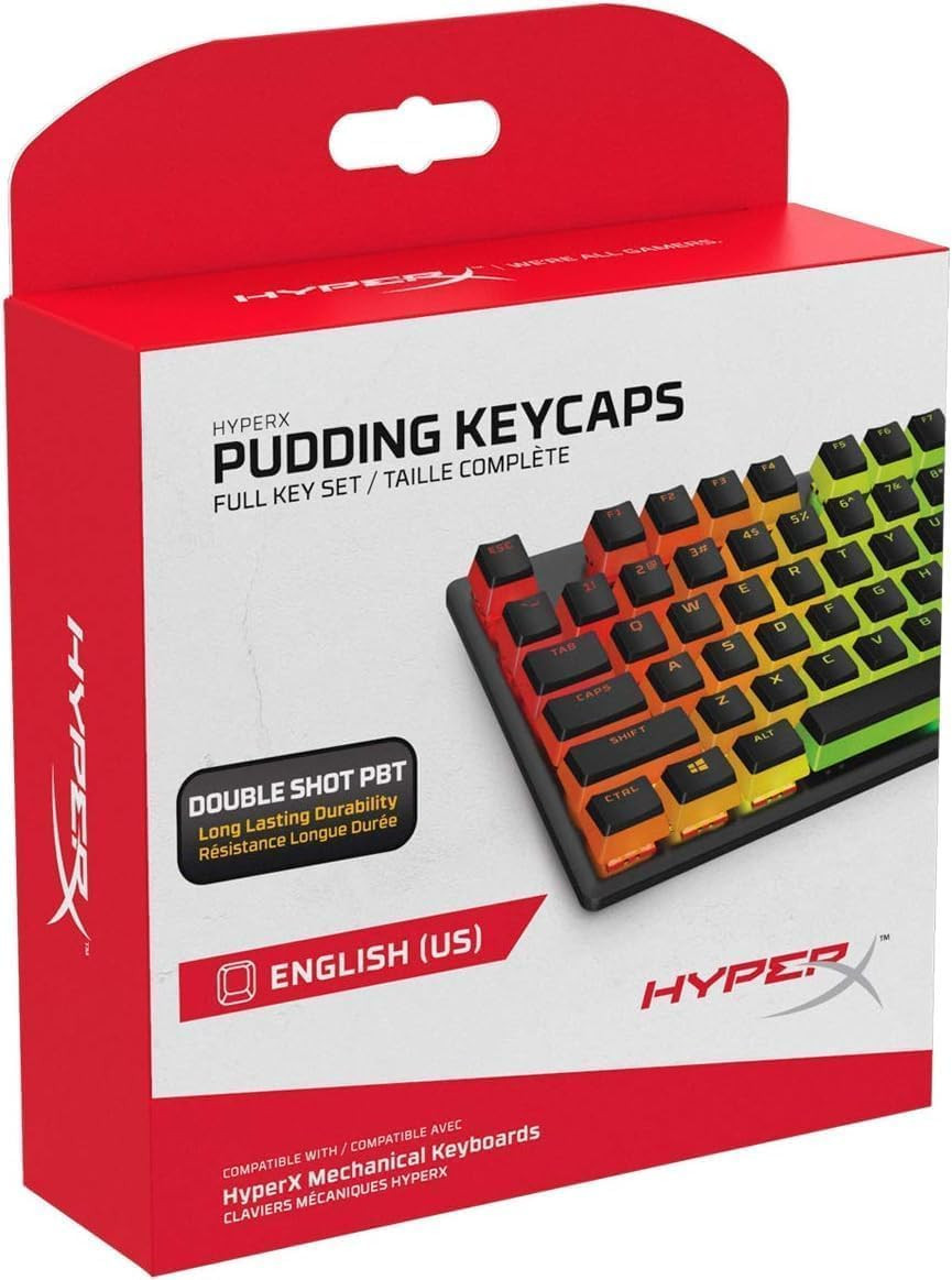 Hyperx Pudding Keycaps - Double Shot PBT Keycap Set with Translucent Layer, for