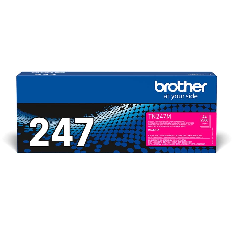 Brother TN-247M Toner Cartridge, Magenta, Single Pack, High Yield, Includes 1 x