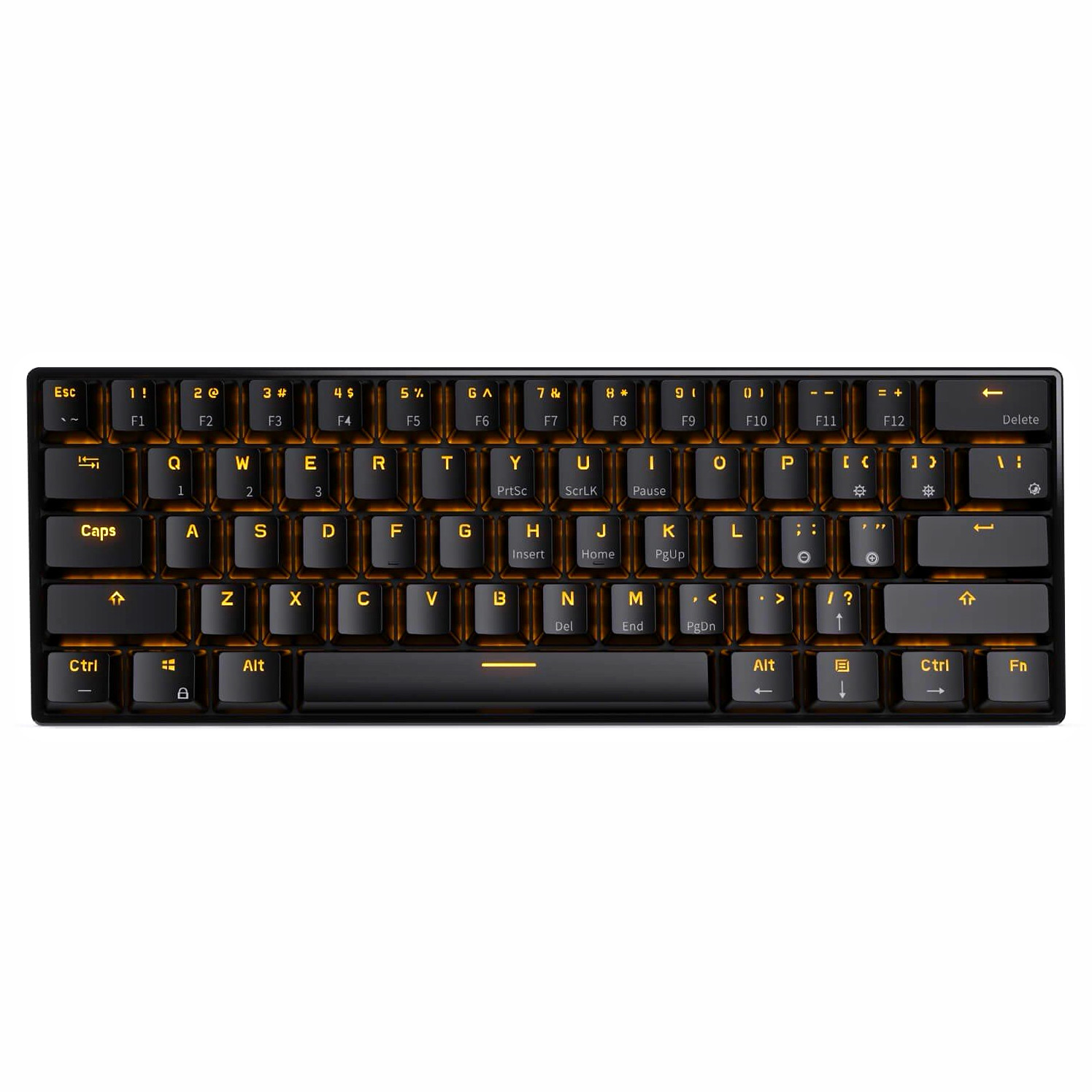 RK61 60% Dual Mode Wireless Mechanical Gaming Keyboard, Black - Red Switch