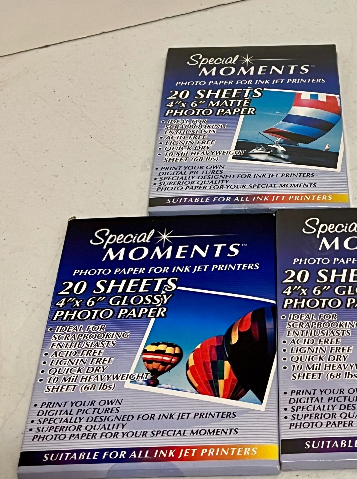Special Moments Photo Paper Digital Ink Jet Printer Matt & Glossy 40 Sheets 4x6
