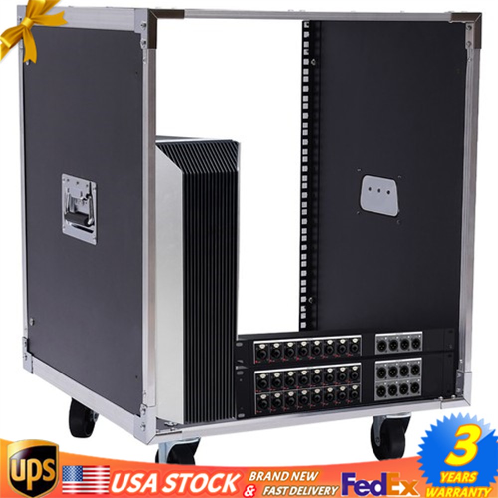 12U Portable Rolling Network Rack Swivel Caster Wheels Audio Equipment Rack