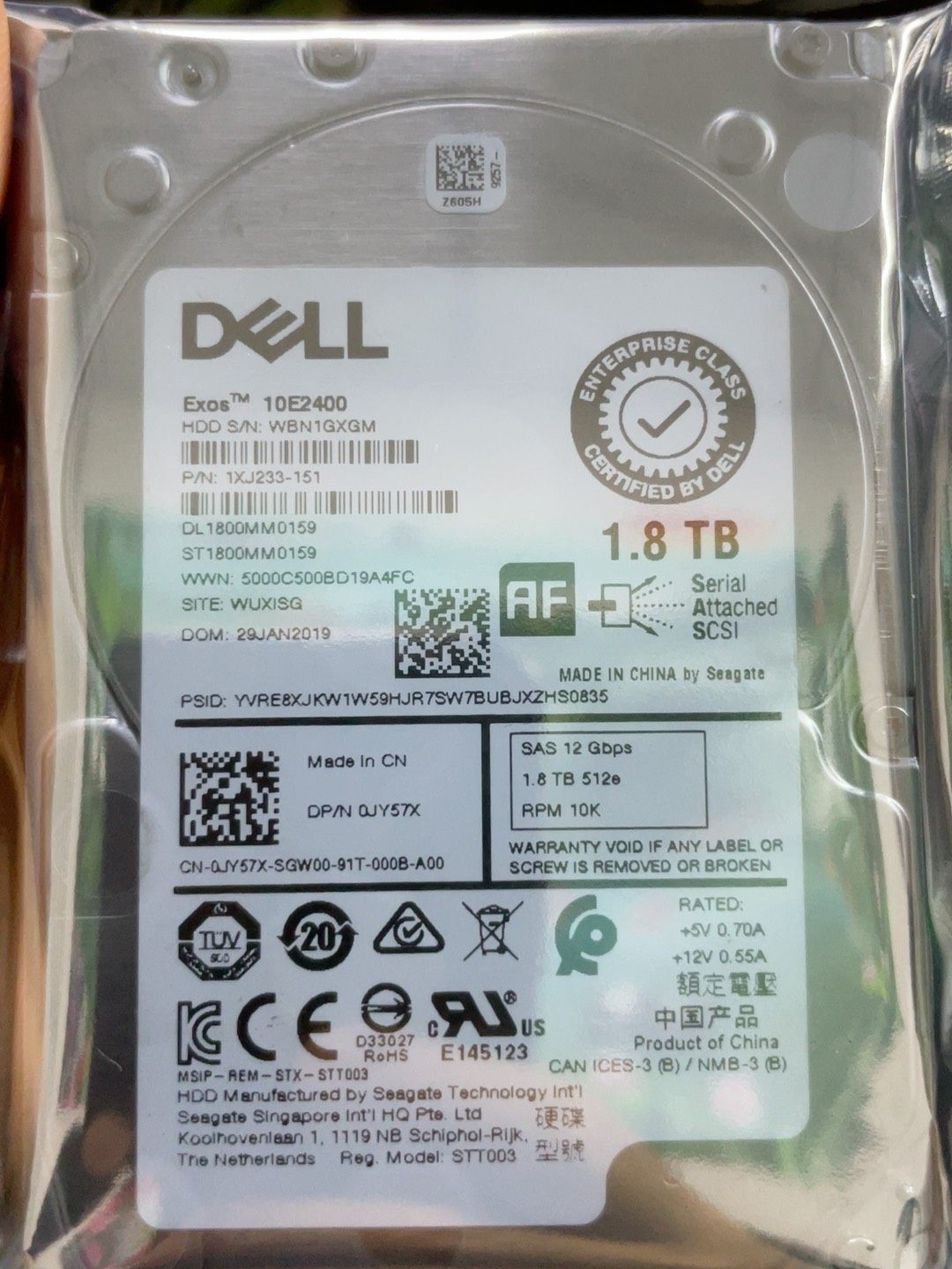 Dell ST1800MM0159 0JY57X 1.8TB 12Gbps SAS 2.5 Inch Enterprise Server Hard Drive.
