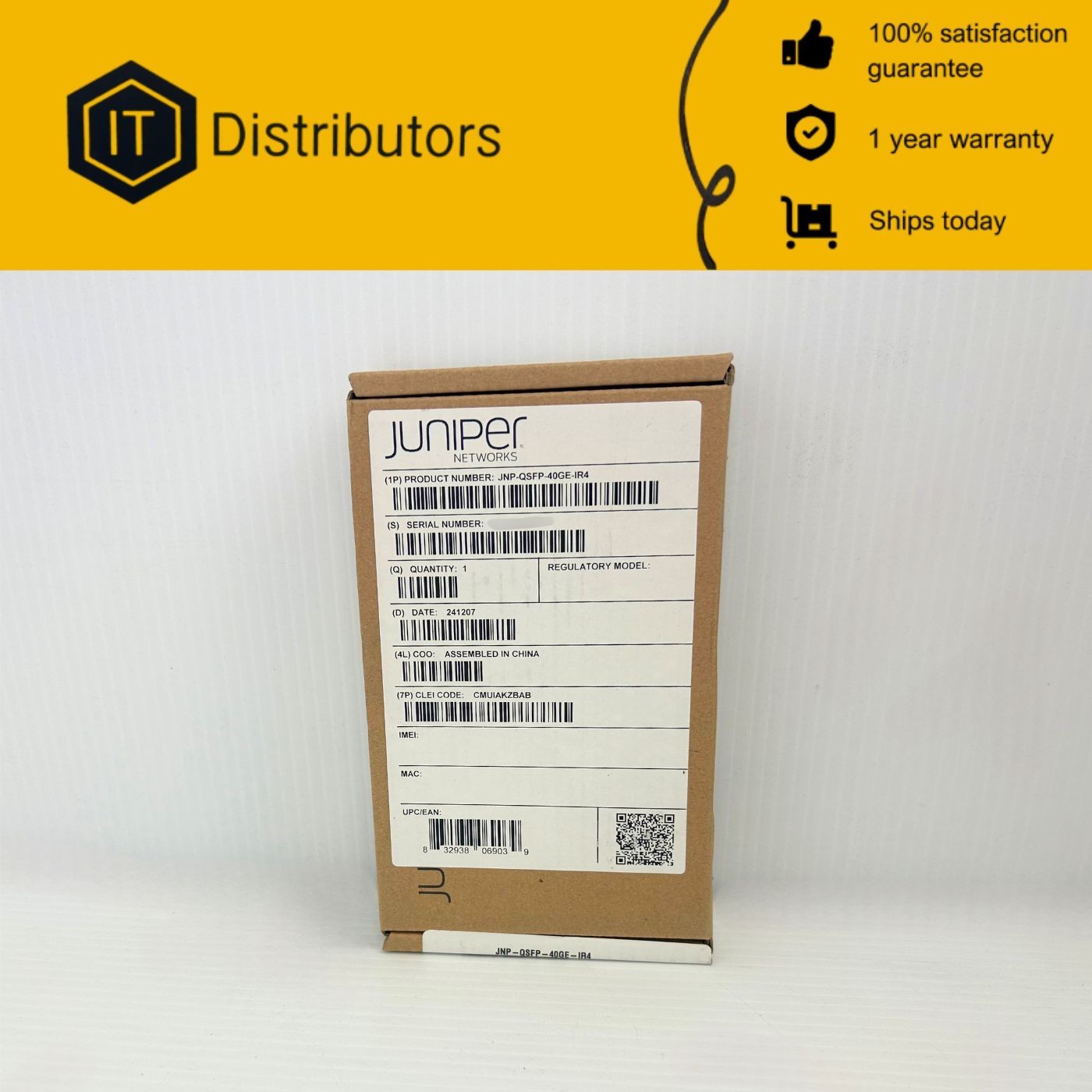 Juniper JNP-QSFP-40GE-IR4 / New / 1 Year Warranty / Ships Today