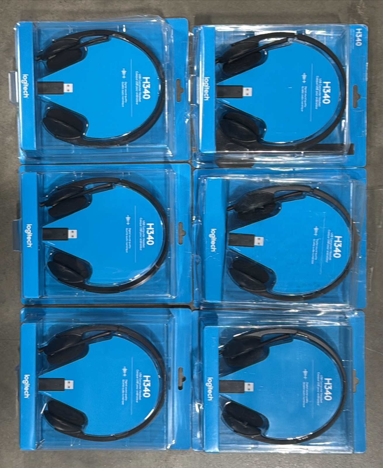 LOT of 6 Logitech H340 Headsets New in Box