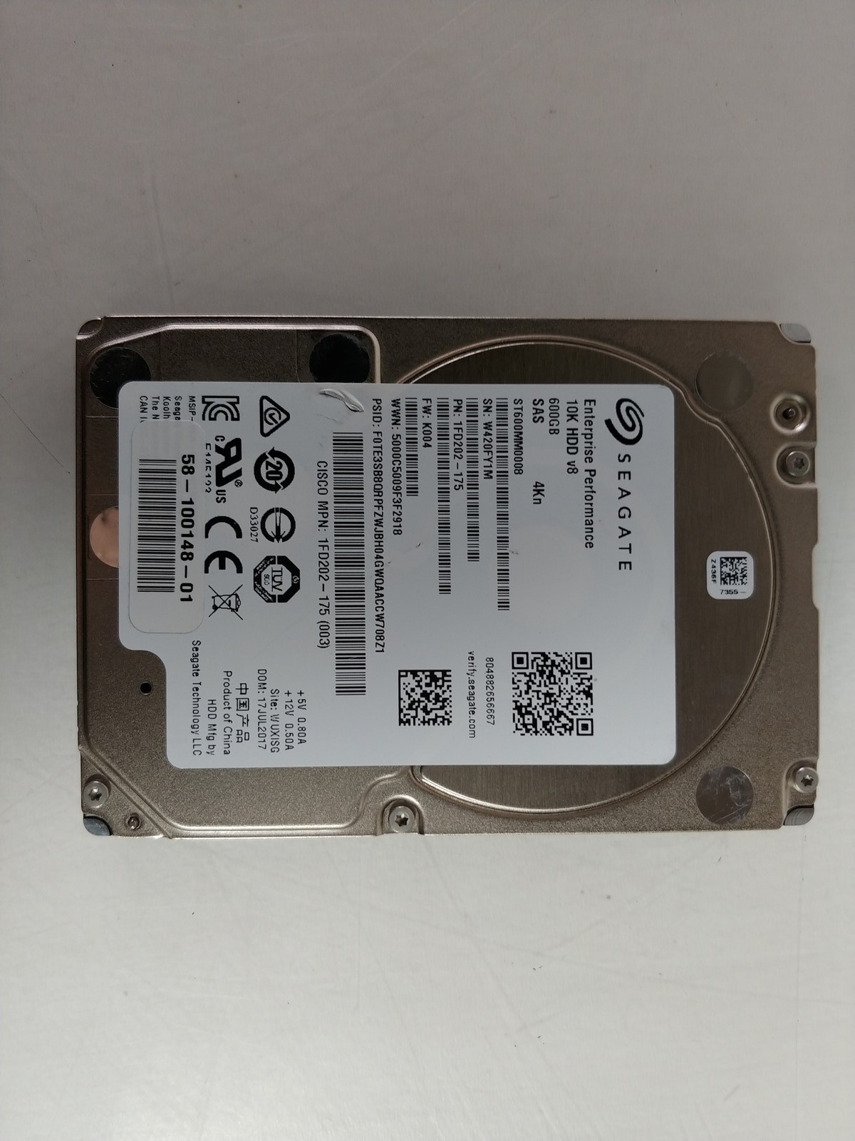 Lot of 20 Seagate Cisco Enterprise ST600MM0008 600 GB SAS 3 2.5 in Hard Drive