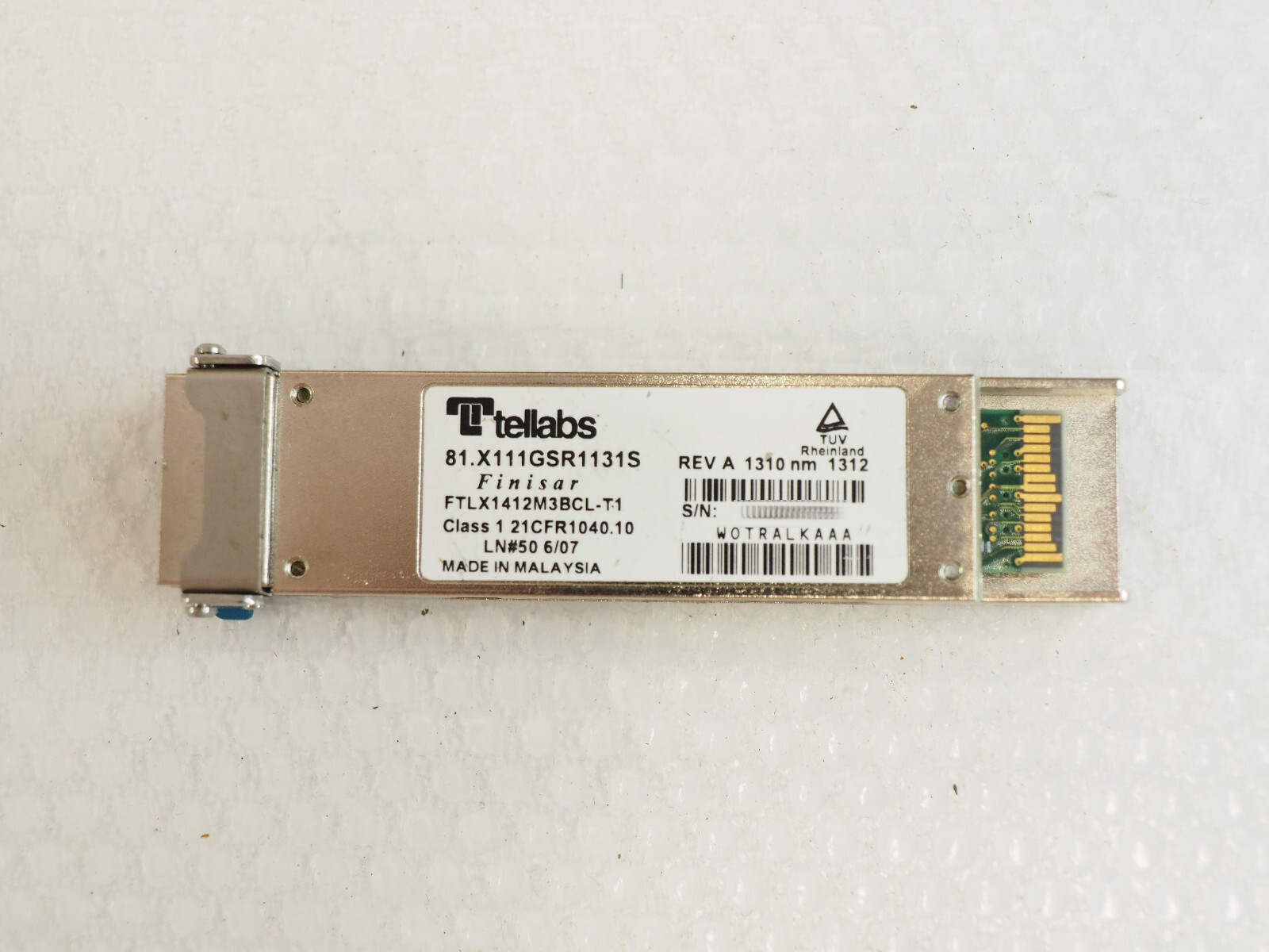 Tellabs Finisar 81.X111GSR1131S WOTRALKAAA FTLX1412M3BCL-T1 1310nm Transceiver