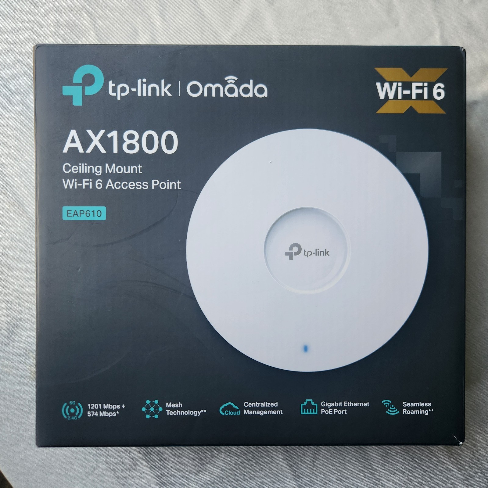 TP-LINK Omada EAP610 | AX1800 Dual-Band Wi‑Fi 6 Ceiling Mount AP White
