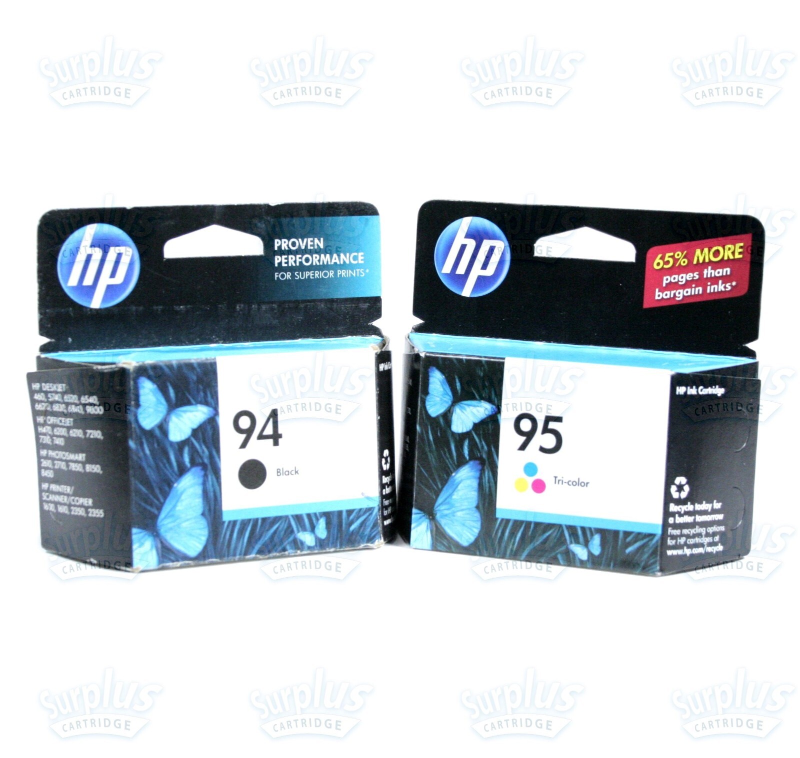 2PK Genuine HP 94 Black & HP 95 Color Inks DeskJet 460 6620 Photosmart 7850 8750