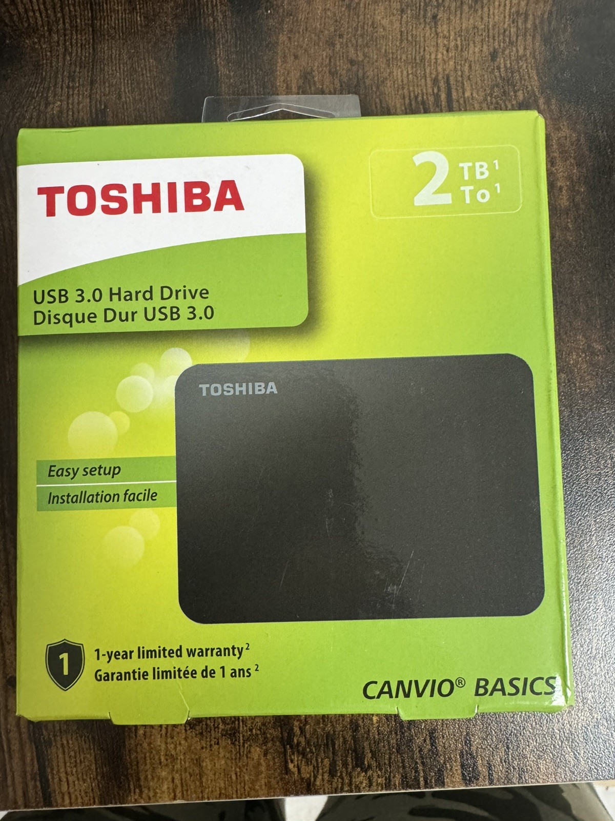 Toshiba Canvio Basics 2TB Portable External Hard Drive USB 3.0, Black - HDTB520X