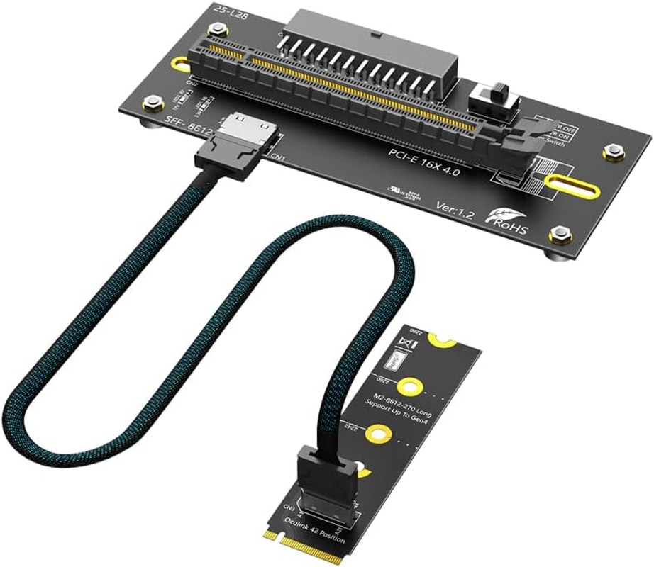 M.2 M-Key 2242/2260/2280 to Pci-E 4.0 X16 with Oculink SFF-8612/8611 Extension C