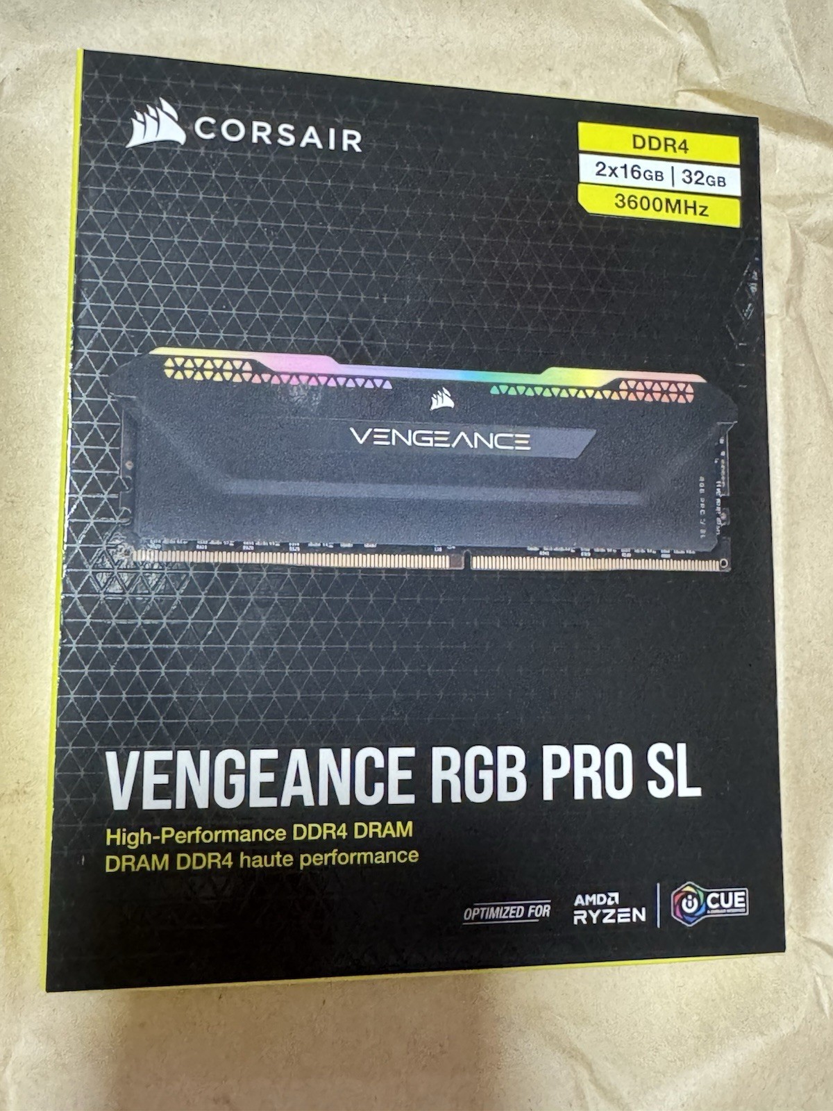 Corsair Vengeance RGB PRO SL 32GB (2x16GB) DDR4 3600MHz C18 RAM – New Sealed