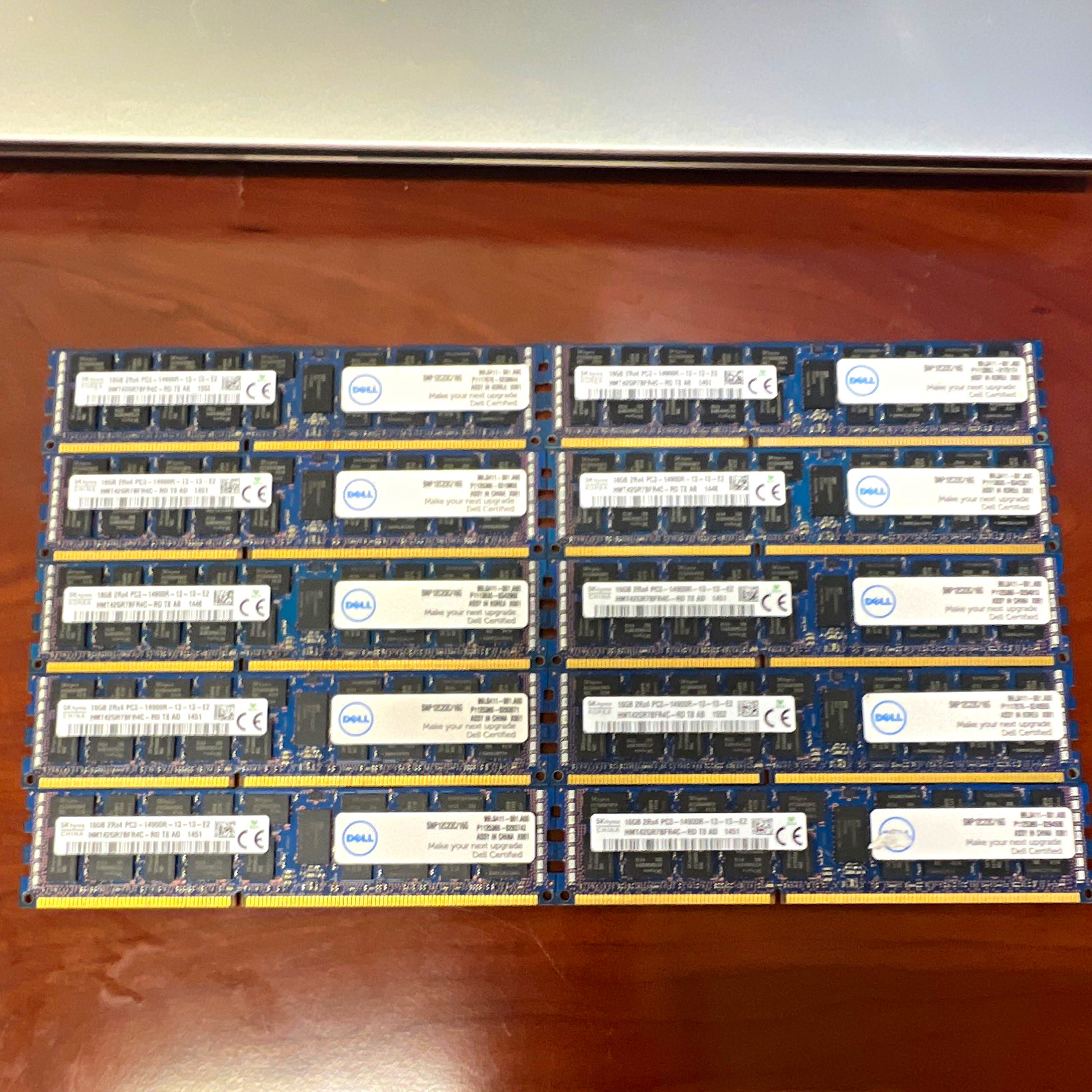 Lot of 10 SK hynix 160GB (10x16GB) DDR3 PC3-14900R ECC Reg RDIMM 240-Pin HMT42G