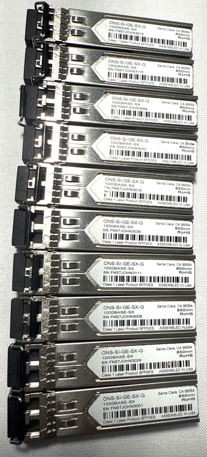 Lot Of 5 ONS-SI-GE-SX Cisco Compatible 1000BASE-SX SFP 850nm Transceivers