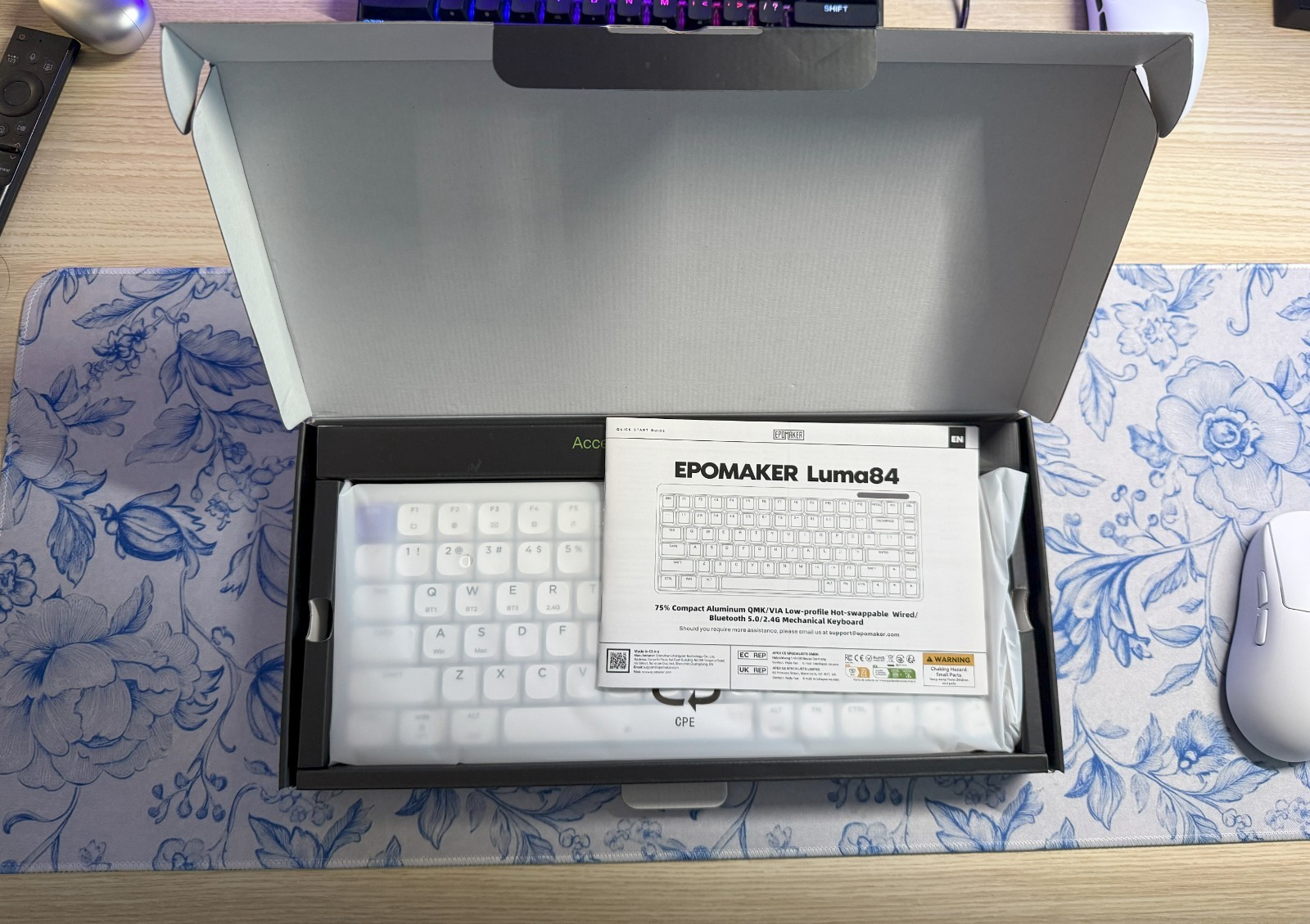 EPOMAKER Luma84 Low Profile Aluminum Mechanical Keyboard, Red Switch