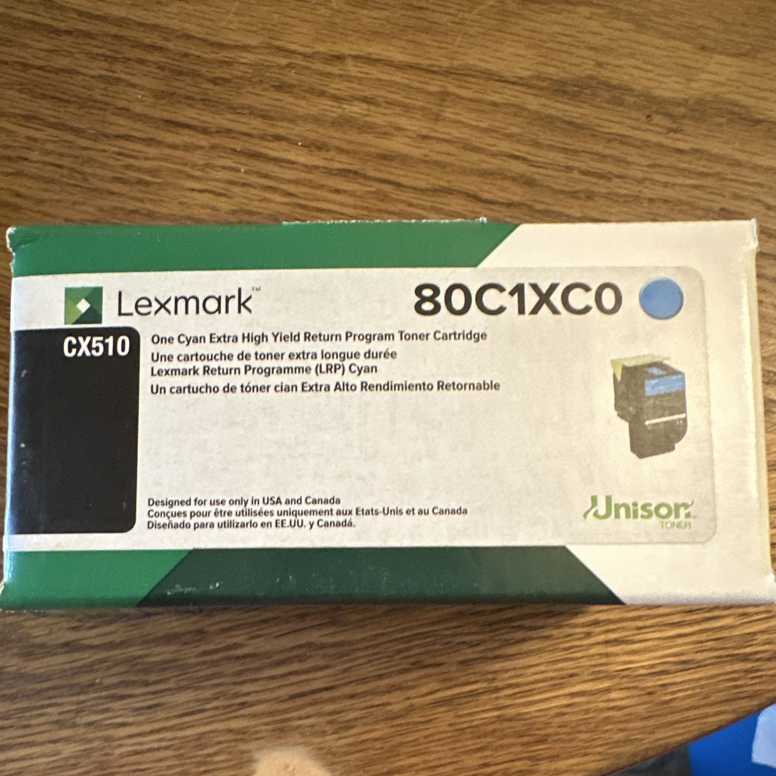 Lexmark 80C1XC0 Genuine Cyan Extra High Yield Return Program Toner CX510