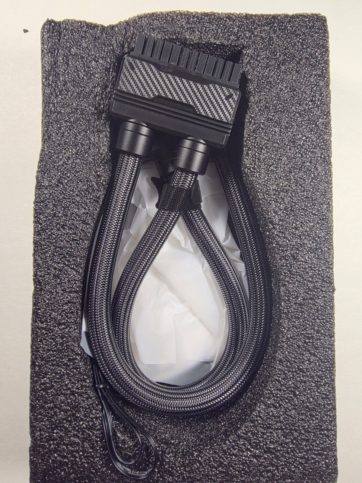 UNIFAS ARGB 24-Pin PSU Extension Cable, Unified Dual-Tube, Black | 16AWG