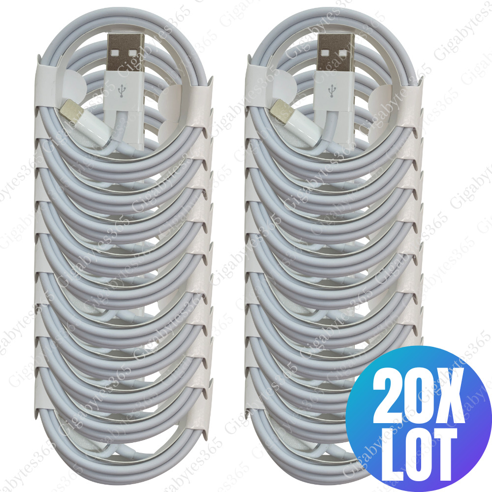 20X Wholesale Bulk 3/6FT For Apple iPhone Charger Data Cable Charging Cord Lot