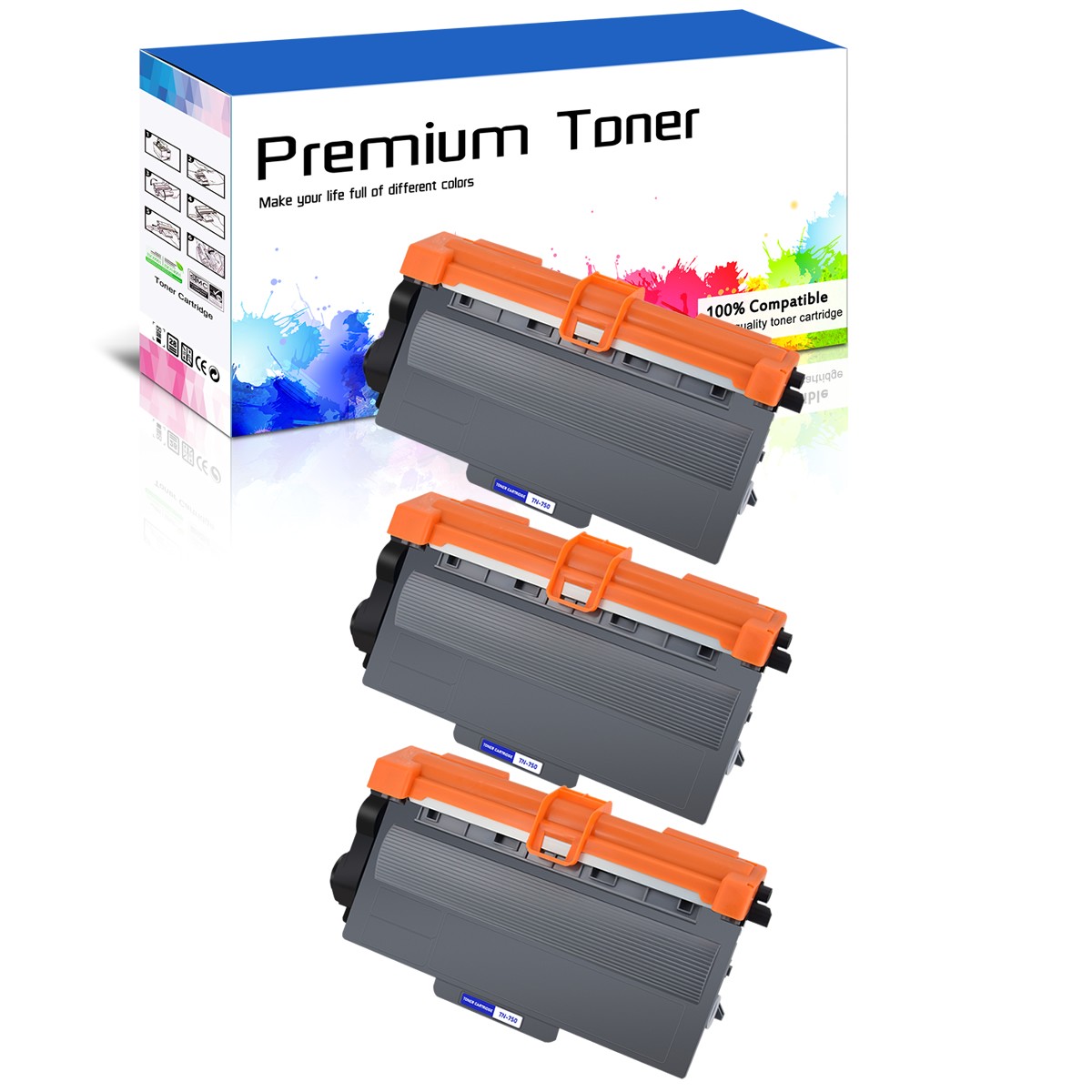 3 PACK TN750 Toner for Brother TN-750  HL-6180DW HL-6180DWT MFC-8710DW HL-5470DW