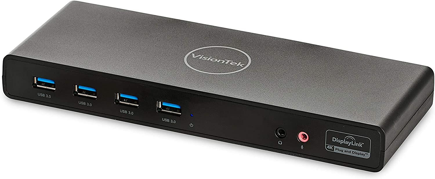 VisionTek VT4000 Universal Dual 4K Laptop Monitor Docking Station HDMI DP 901005