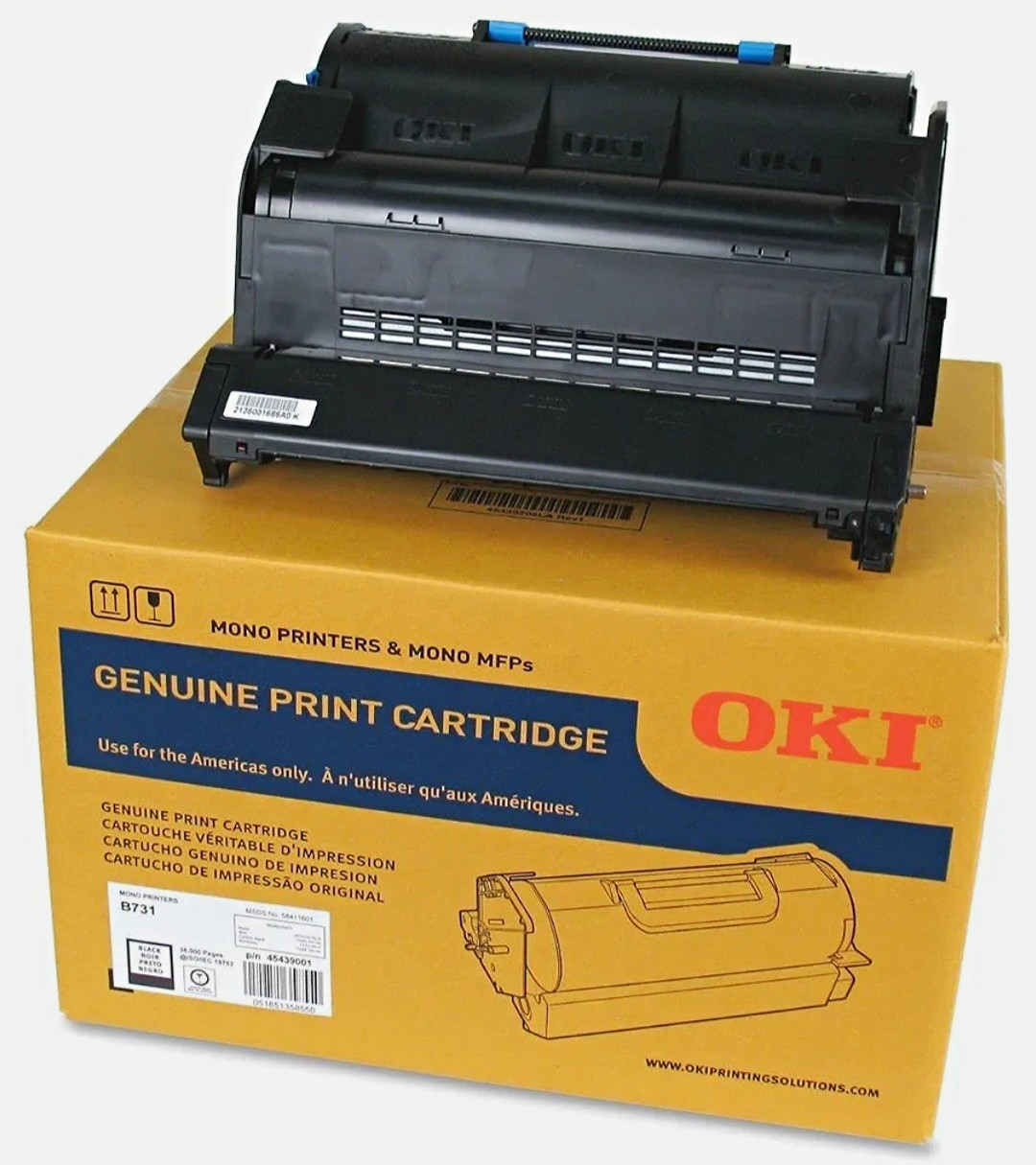 NEW OKI Genuine Original Black Laser Toner Cartridge 45488801 for B731 and B721