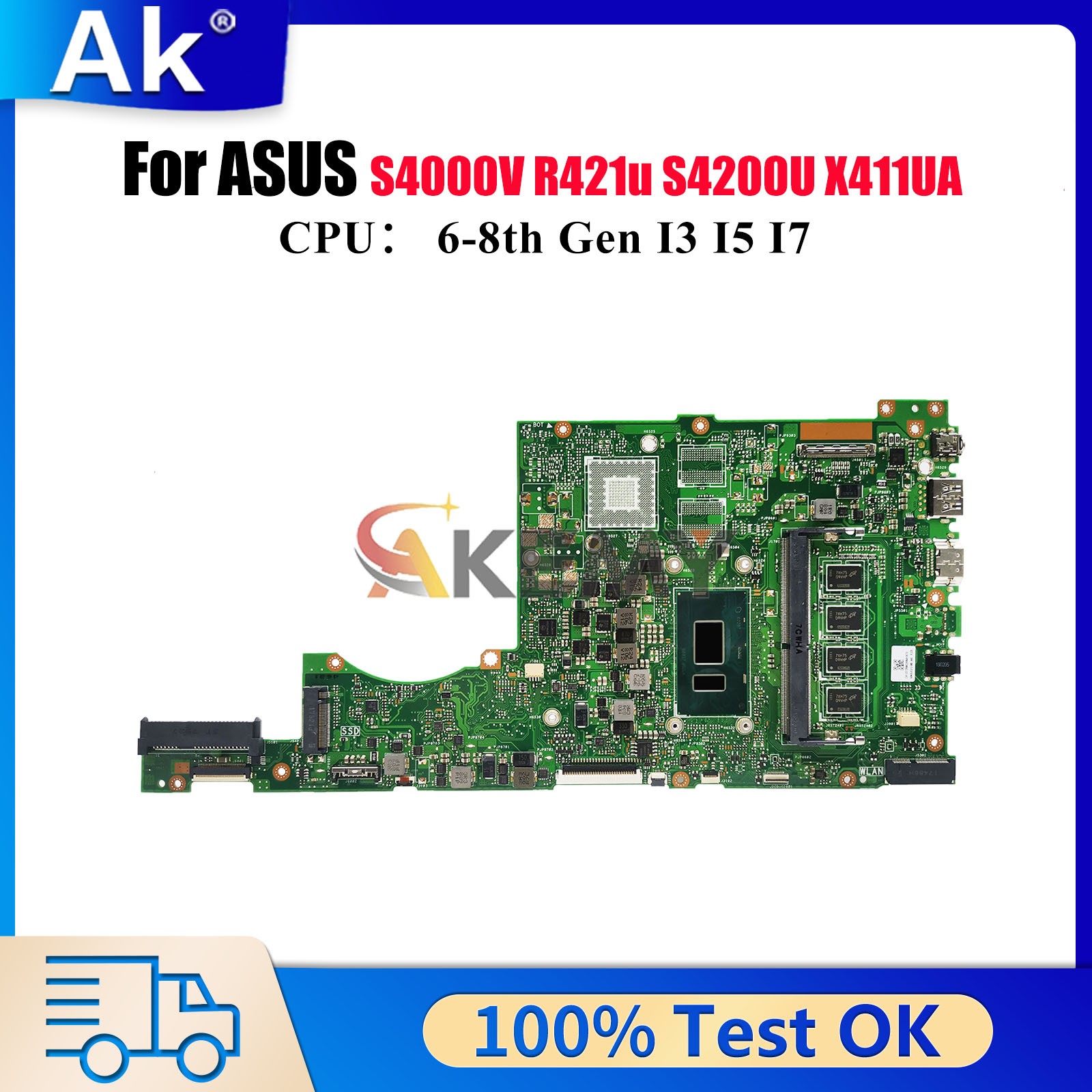 X411UA Motherboard For ASUS X411UV/UN X411UF/UQ S4200U R421U Mainboard W/CPU
