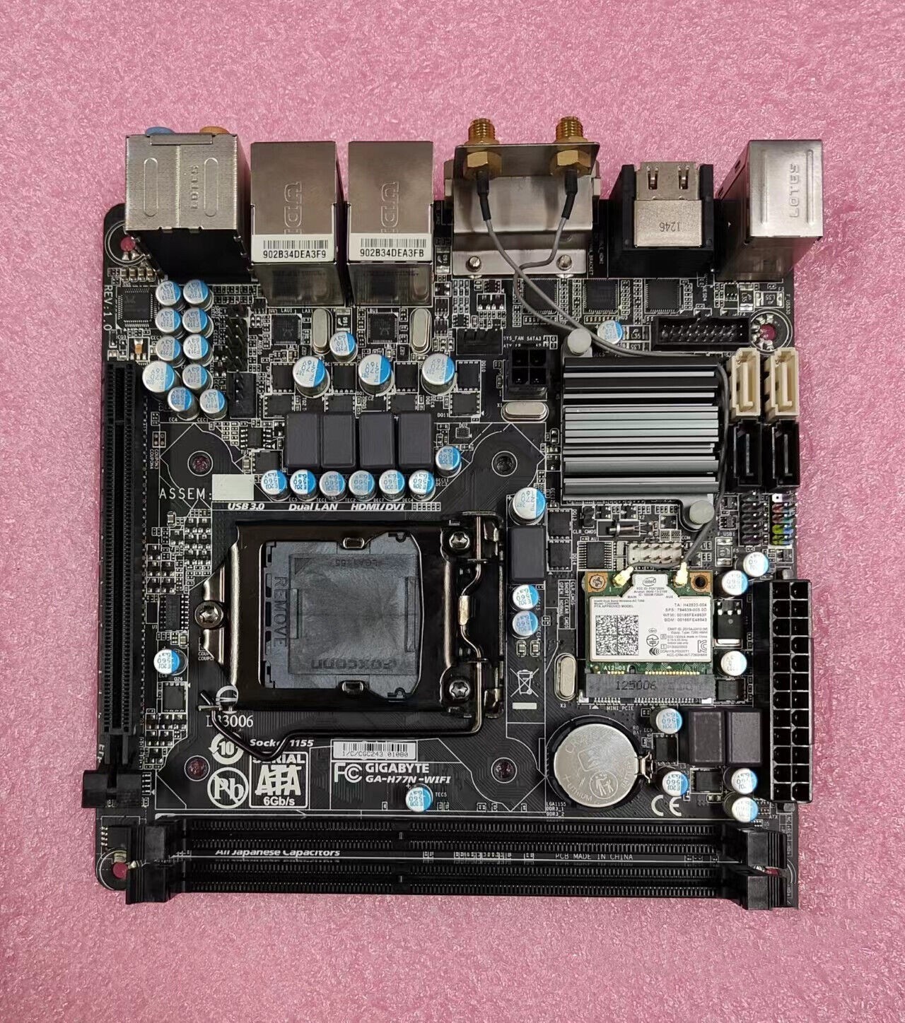 GIGABYTE GA-H77N-WIFI Motherboard Intel H77 LGA1155 DDR3 Dual Lan 17*17 Mini-itx