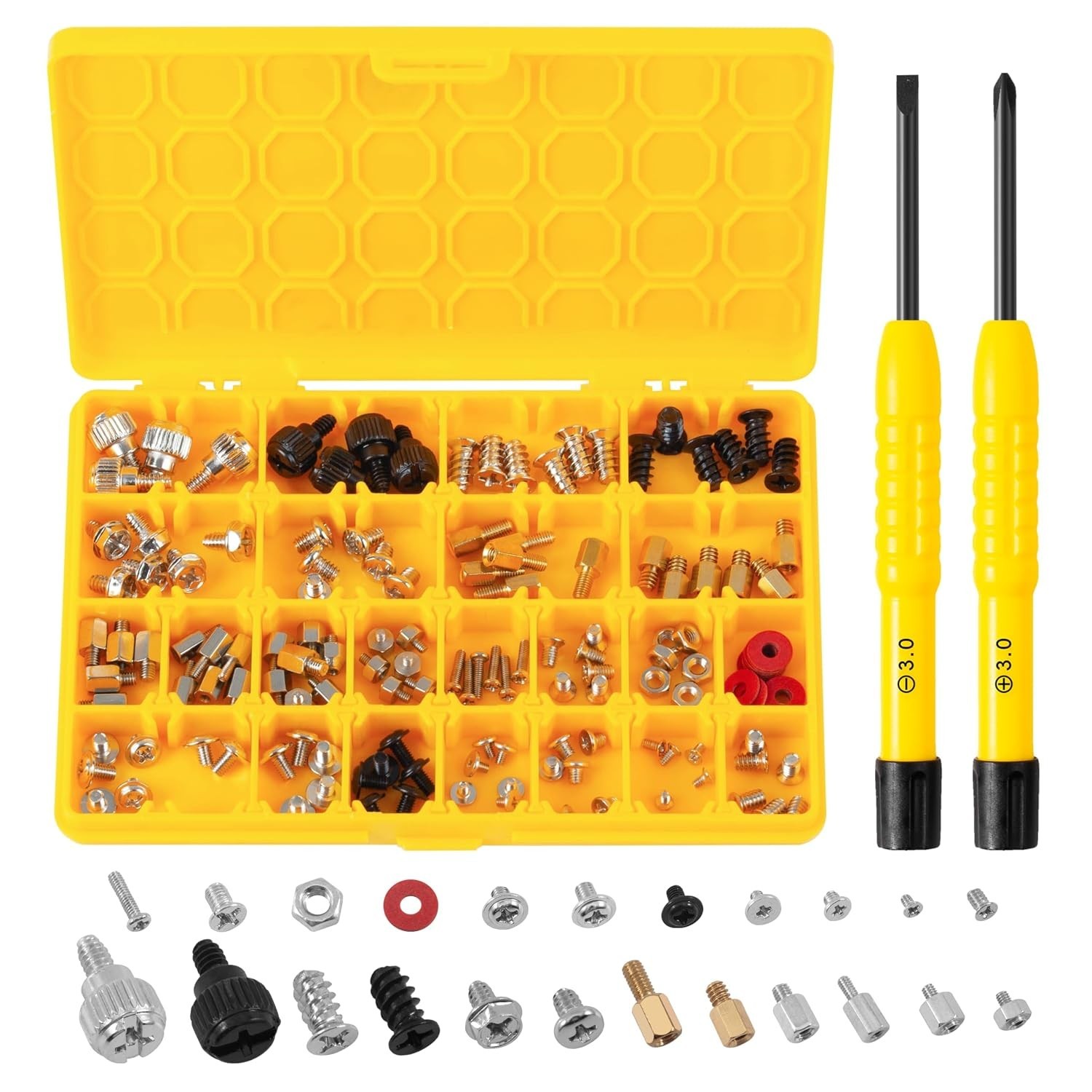 23Sizes M.2 Computer Screws Standoff Nut ATX SSD Mounting Screw Kit for Motherbo