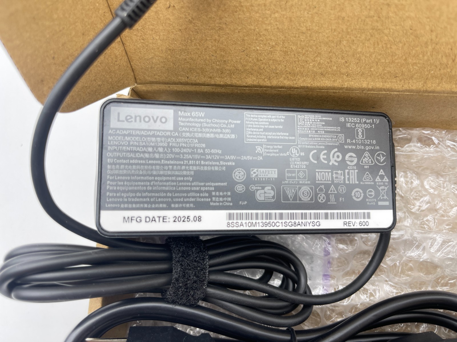 100X Genuine 65W OEM USB-C Charger For Lenovo Thinkpad T480s T580 ADLX45YCC2A US