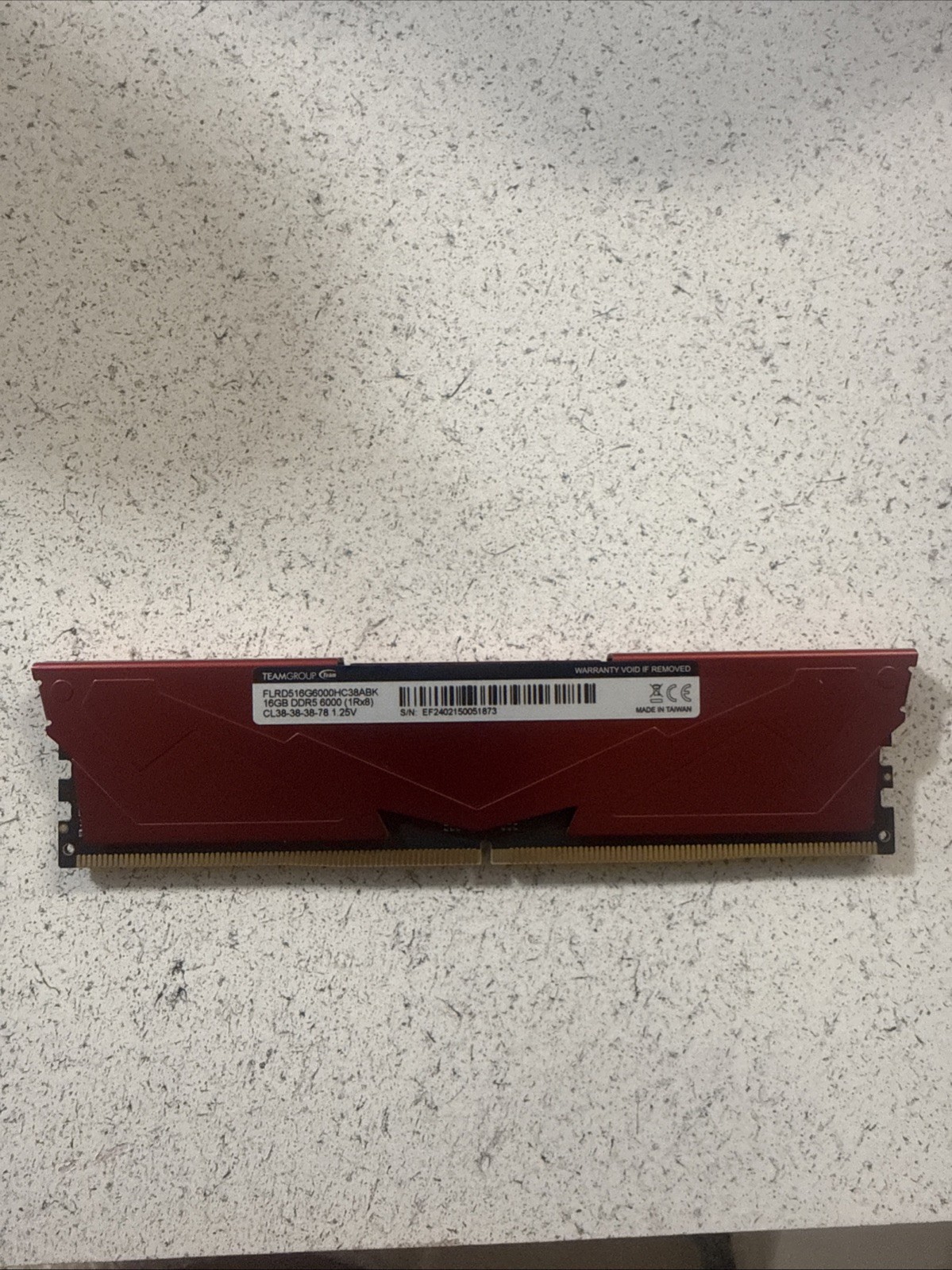 TeamGroup T-Force Vulcan 16GB (1x16GB) RAM DDR5 6000MHz FLRD516G6000HC38ABK