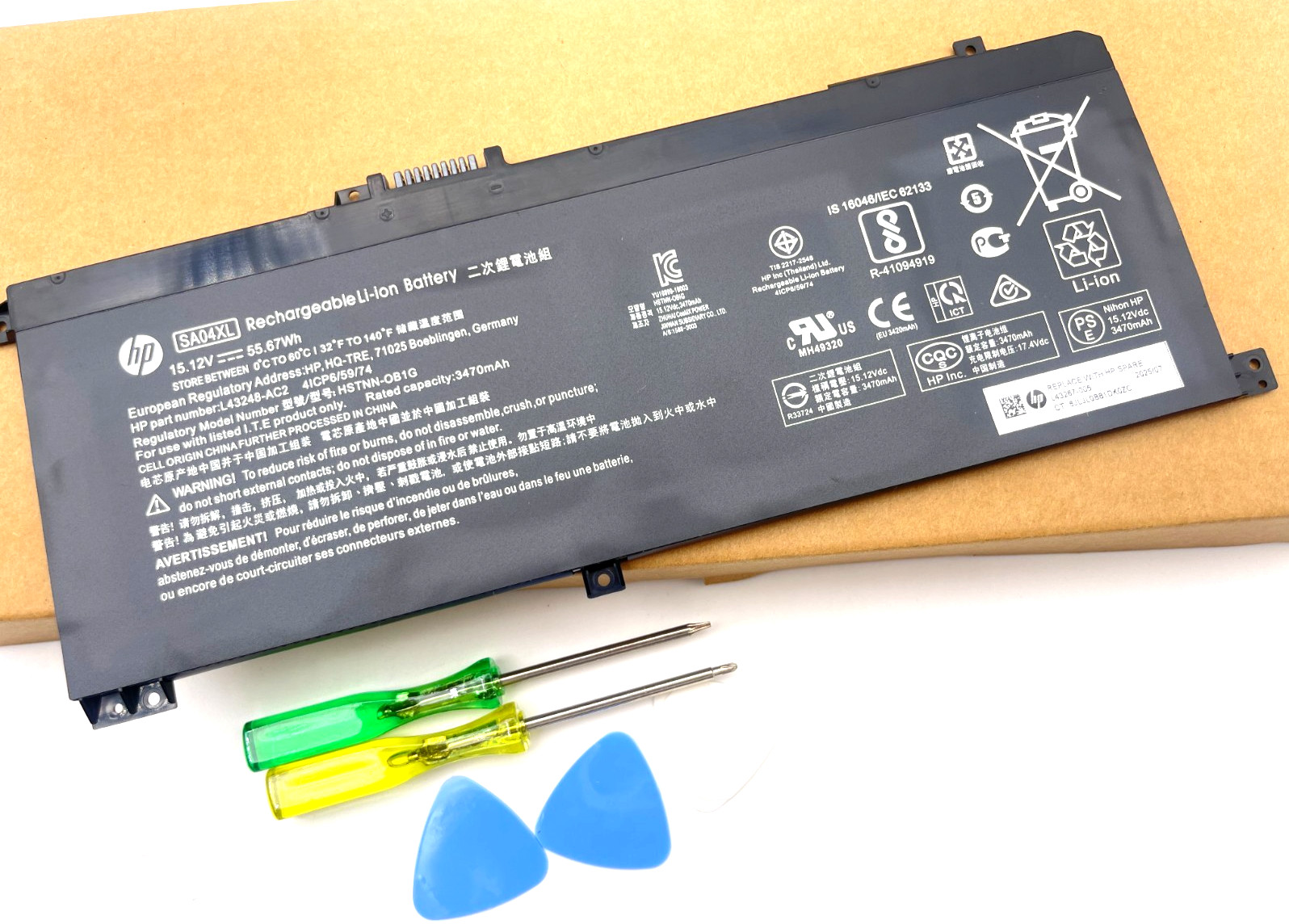 OEM Genuine 55.67Wh SA04XL Battery for HP X360 15-DR 15-DR0010TX L43267-005 US