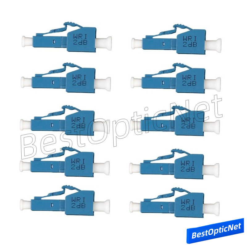 10PCS WRI LC UPC SM Fiber Optical Fixed Attenuation Adapter Attenuation 1-15dB 