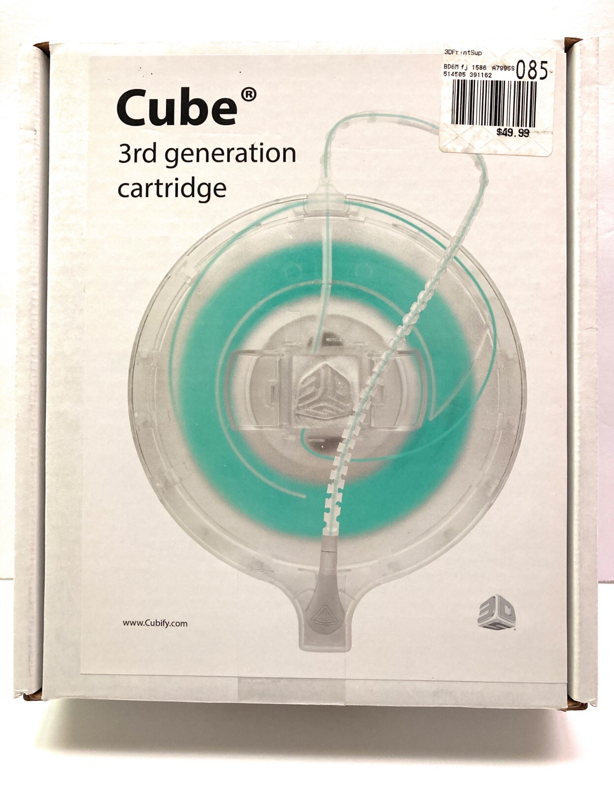 3D Systems Cube ABS Green Pro Filament 3rd Gen Cartridge- 391159- 1.75mm NEW