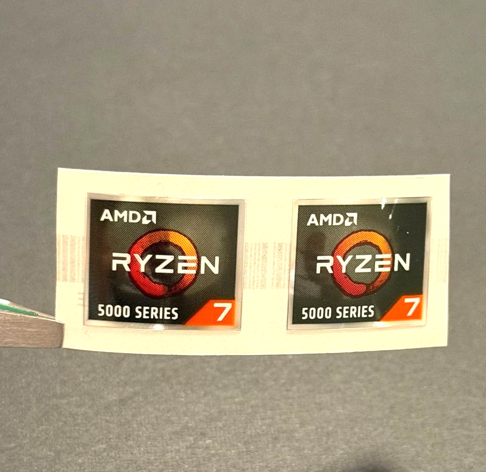 2 x AMD RYZEN 5000 Series 7 Sticker Label   19mm x 16mm