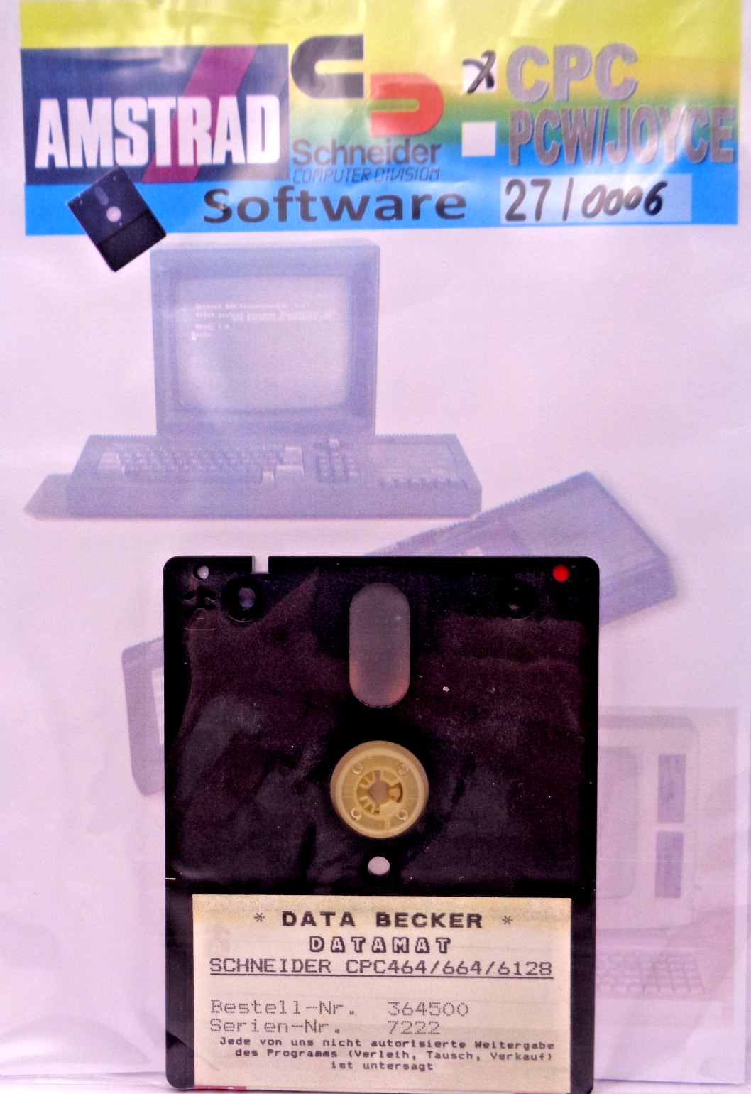 SCHNEIDER/AMSTRAD CPC -- DATAMAT (DATA BECKER - 3" DISK)