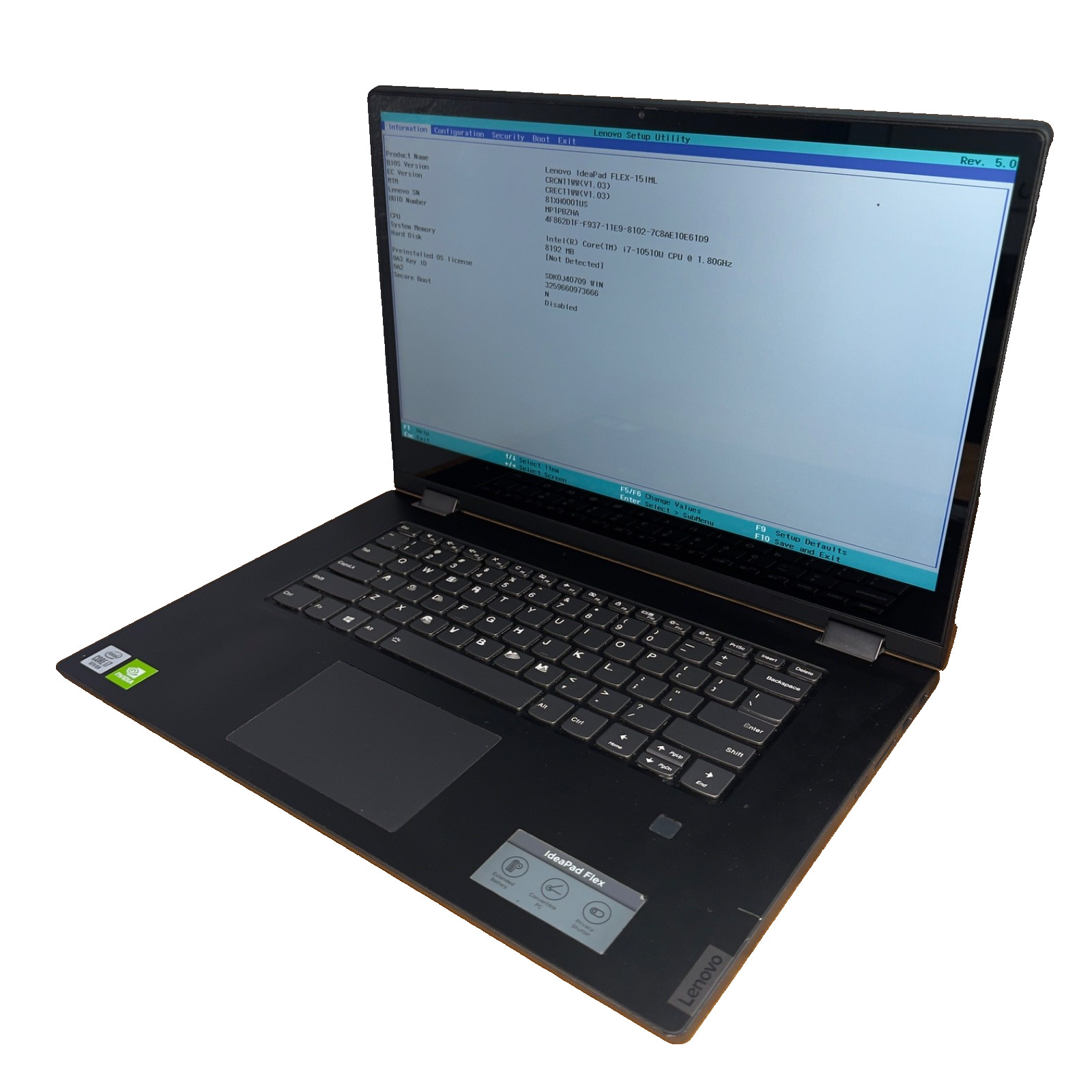 LENOVO IDEAPAD FLEX-15IML 81XH TOUCH 15.6" i7-10510U 8GB DDR4 NO SSD  (012)