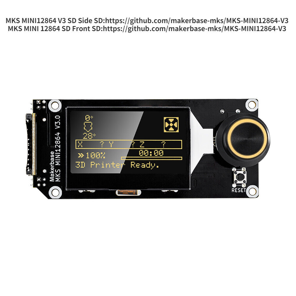 MKS MINI12864 V3 LCD Smart Display Screen Insert SD Card Front 3D Printer Parts